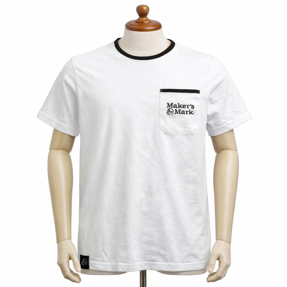 Maker's Mark Bourbon Whisky White Cotton Pocket Tee Men's MED